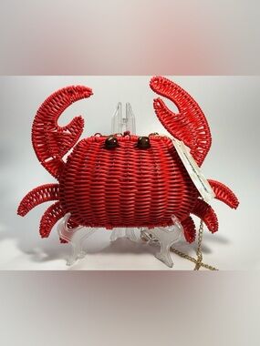 Tommy Bahama Wicker Woven Crab Shaped  Bag Handbag New NWT